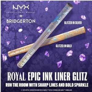 NYX Bridgerton Epic Ink Liner Glitz Set Gold & Silver Waterproof Eyeliner NEW